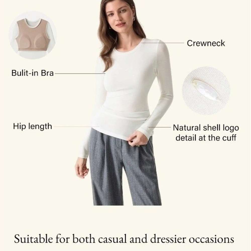 NWT OGL‎ LiteWarm Crewneck Long Sleeve Brami Top S Thermal Long SleeveCozy Soft - Picture 9 of 14